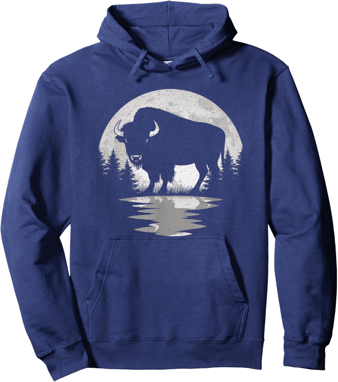 Bison Lover Moon Vintage Buffalo Men Women Kids Hoodie - Hoodie | Navy