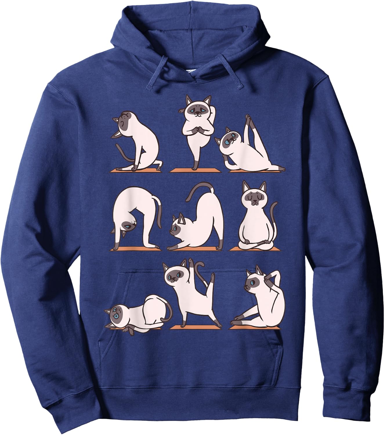 Siamese Cat Yoga Hoodie - Hoodie | Navy