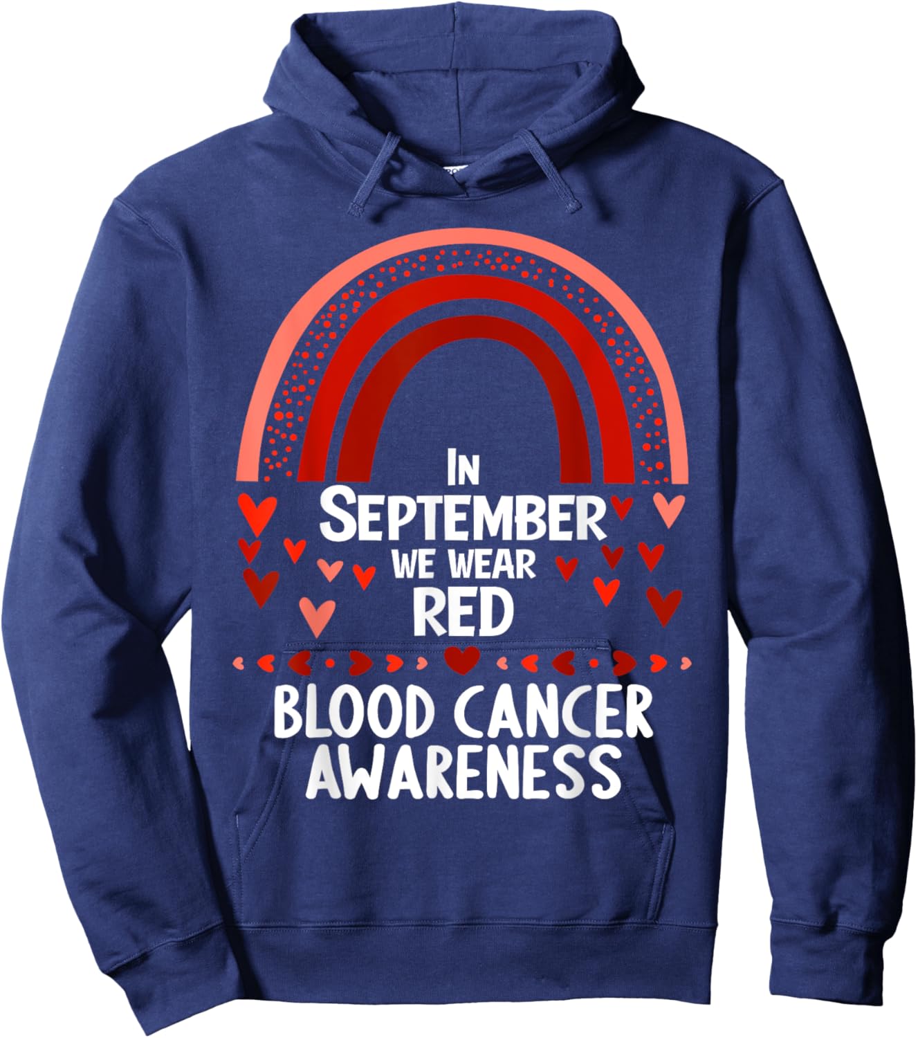In september we wear red blood cancer awareness Hoodie - Hoodie | Navy
