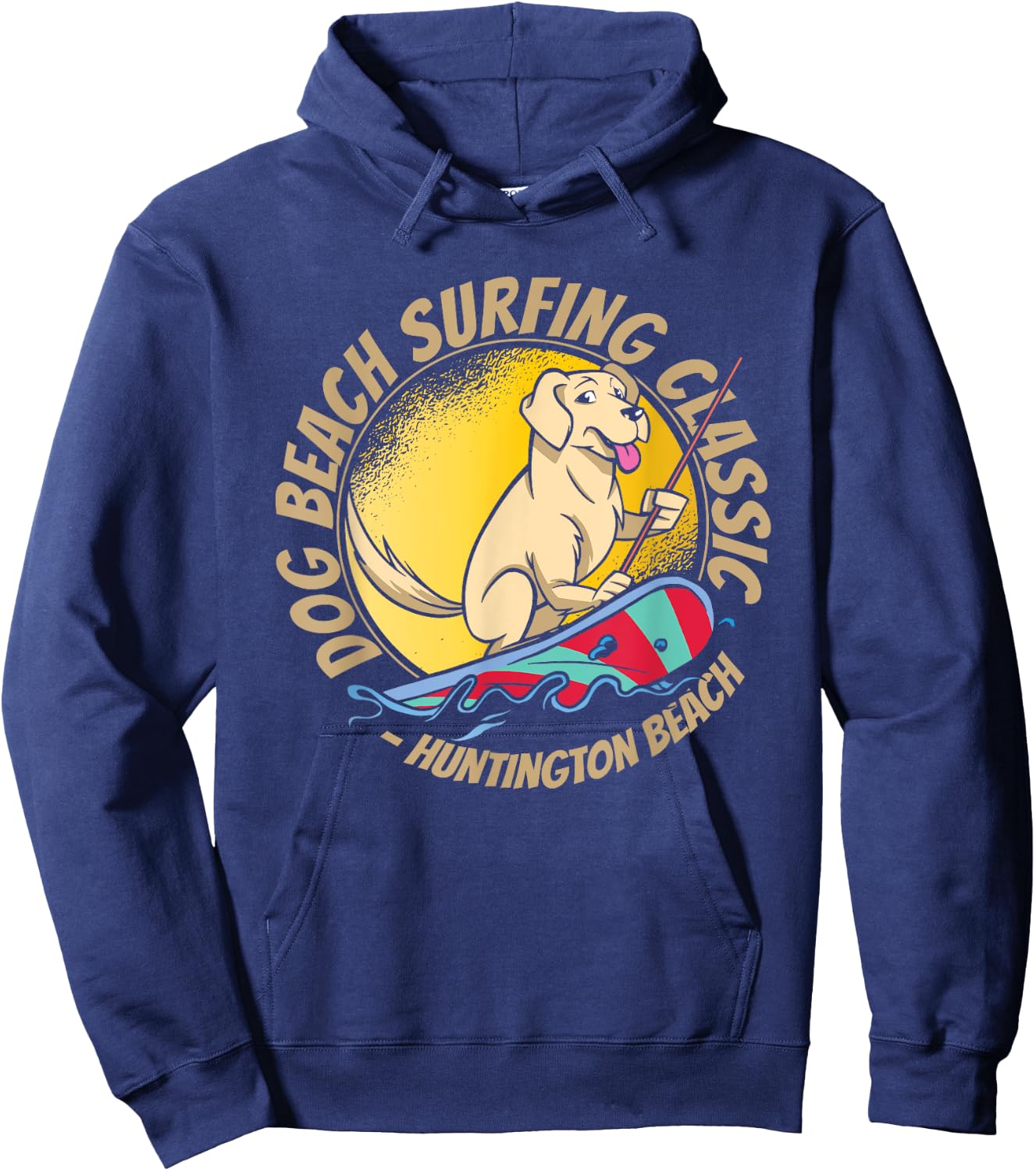 Huntington Dog Beach California CA Surf Hoodie - Hoodie | Navy
