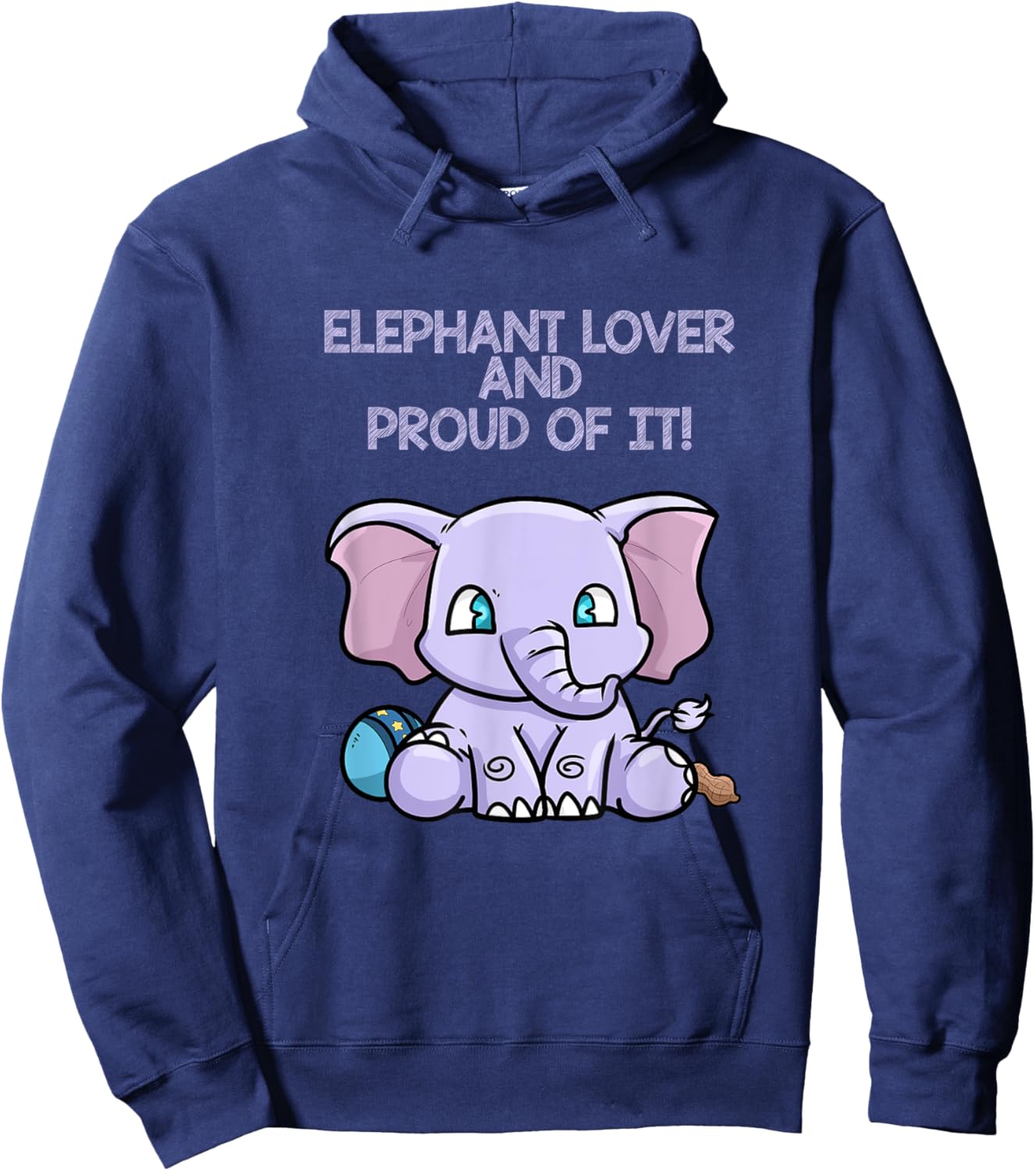 Elephant Lover And Proud Of It Colorful Graphic Hoodie - Hoodie | Navy