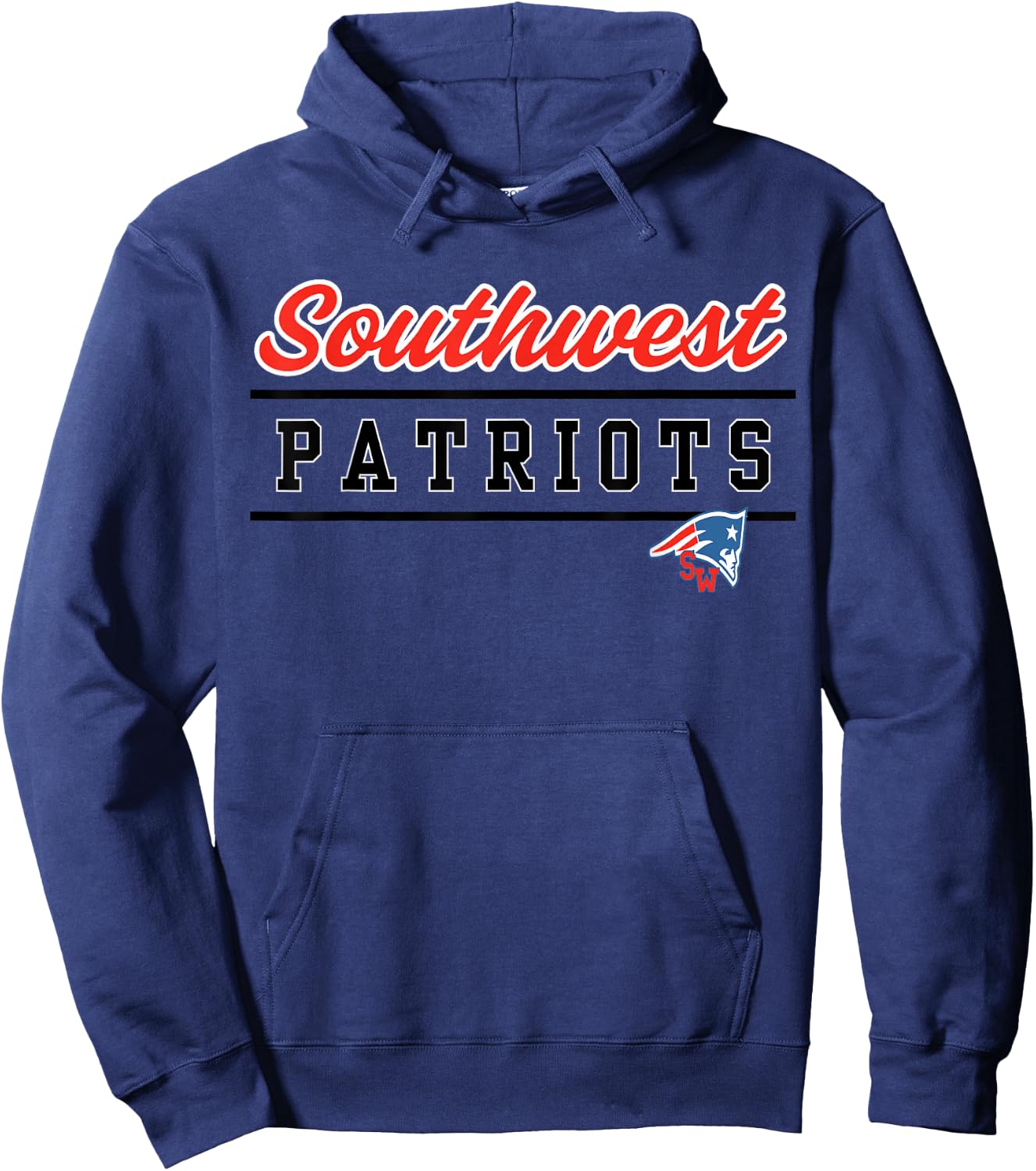 Southwest Magnet High School Patriots Lined Up Hoodie - Hoodie | Navy