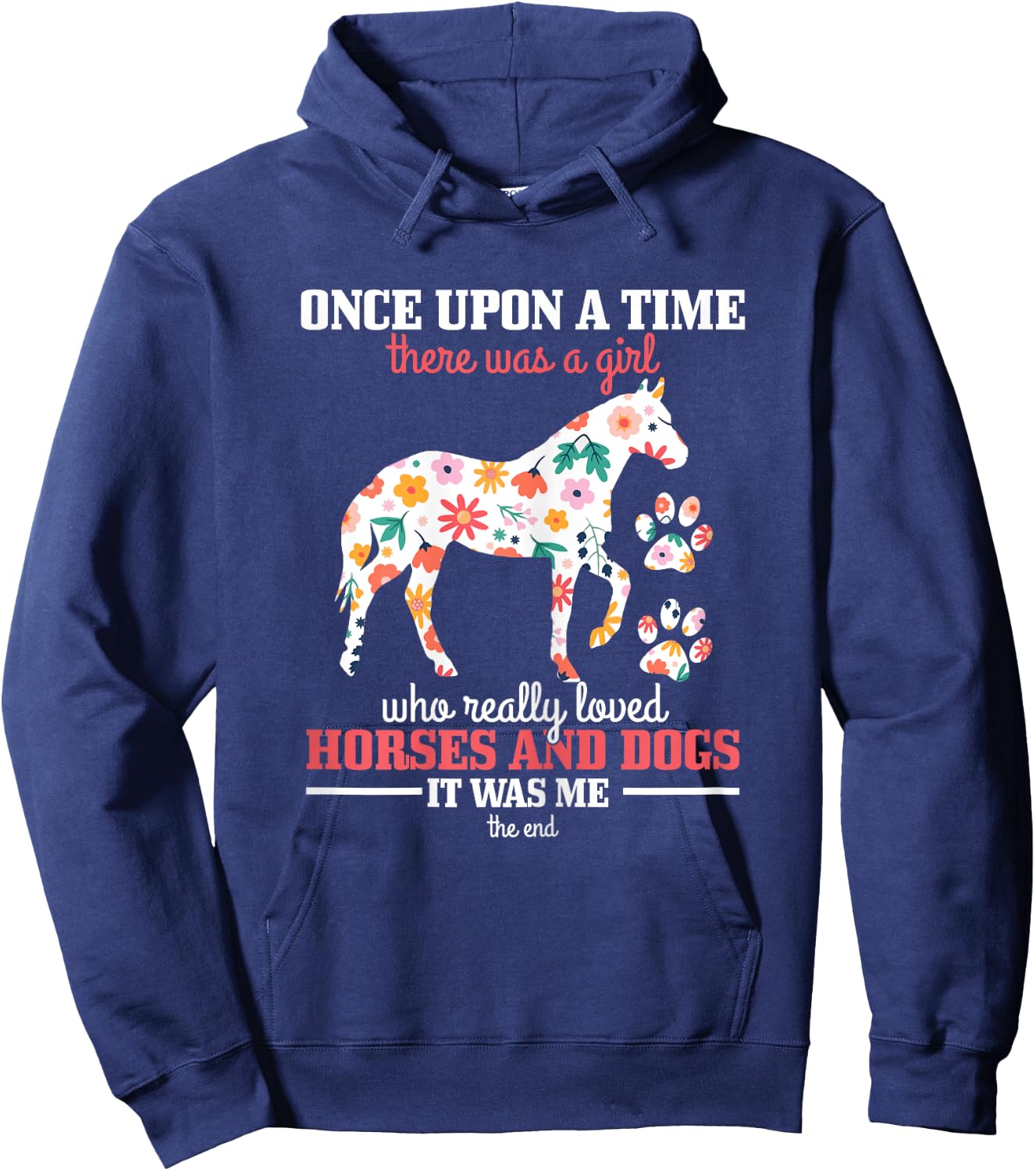 Horses & Dogs Funny Riding Horse Girl Gift Hoodie - Hoodie | Navy