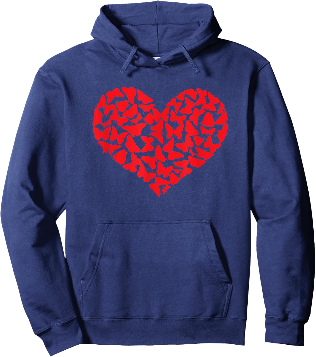 Red Butterfly Heart Hoodie - Hoodie | Navy