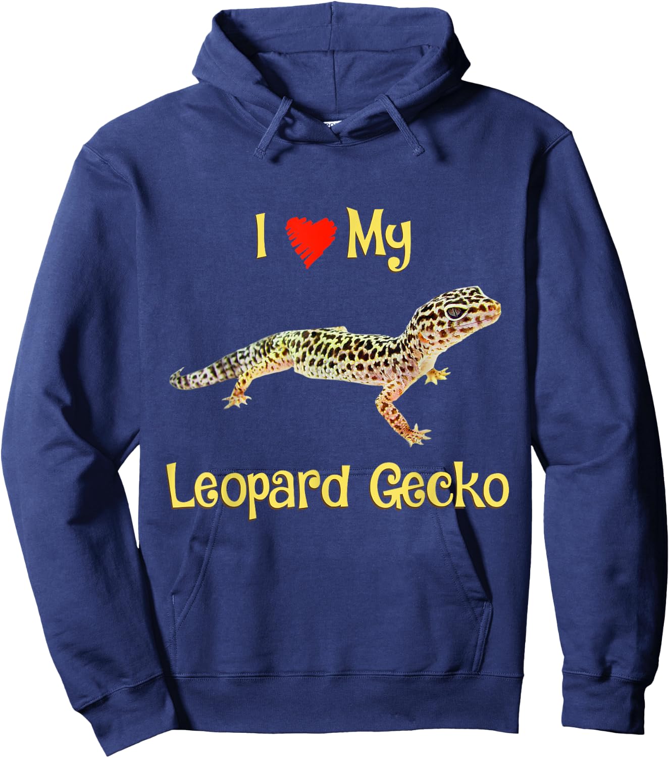 I love my Leopard gecko, Girls boys Adults gift Hoodie - Hoodie | Navy