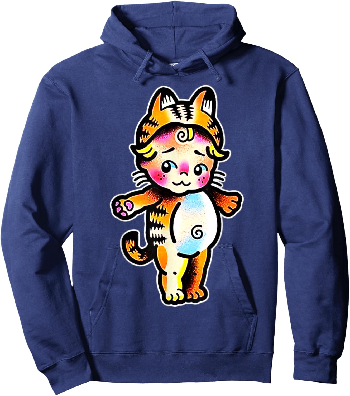 Kewpie Baby Tiger Cat Hoodie - Hoodie | Navy