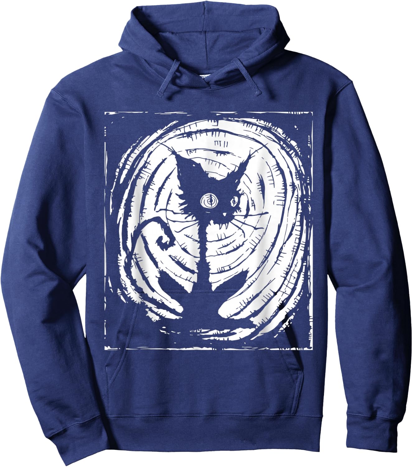 Black Cat Lazy Halloween Costume Scary Creepy Hoodie - Hoodie | Navy