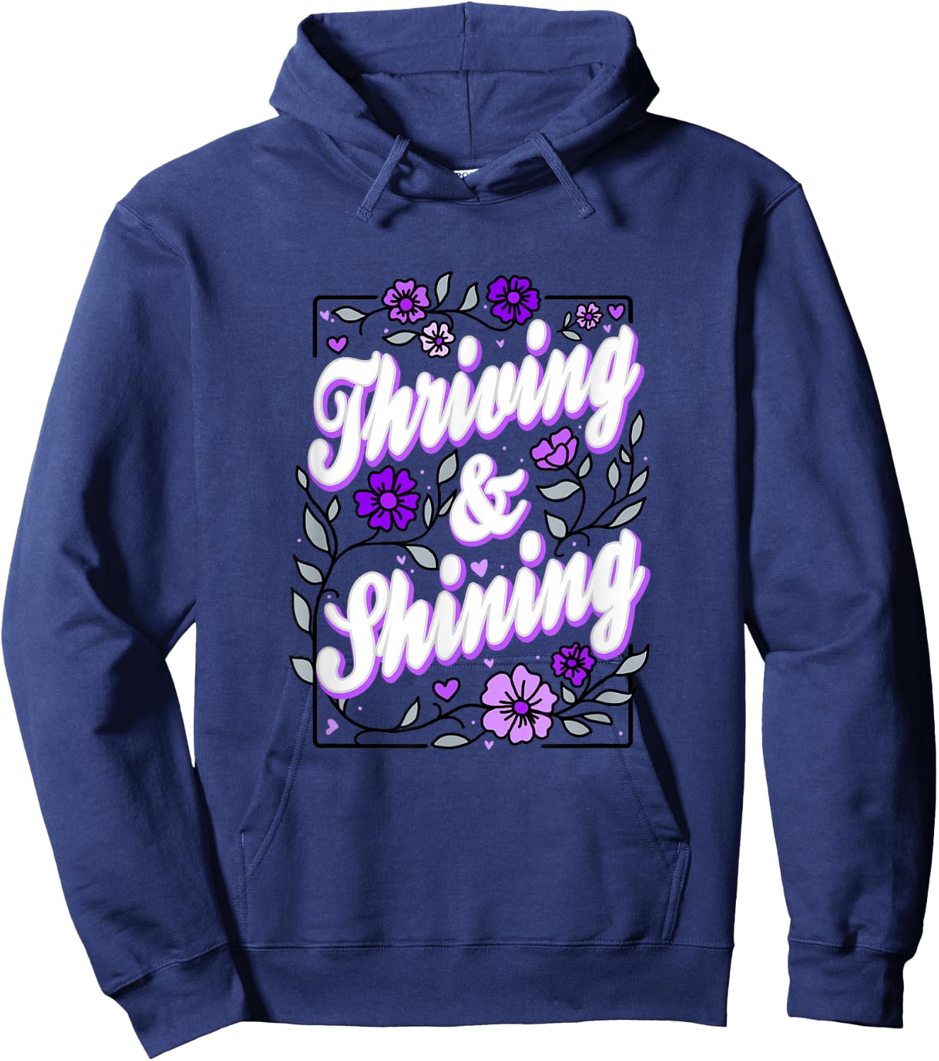 Purple Color Thriving Shining Purple Graphic Hoodie - Hoodie | Navy