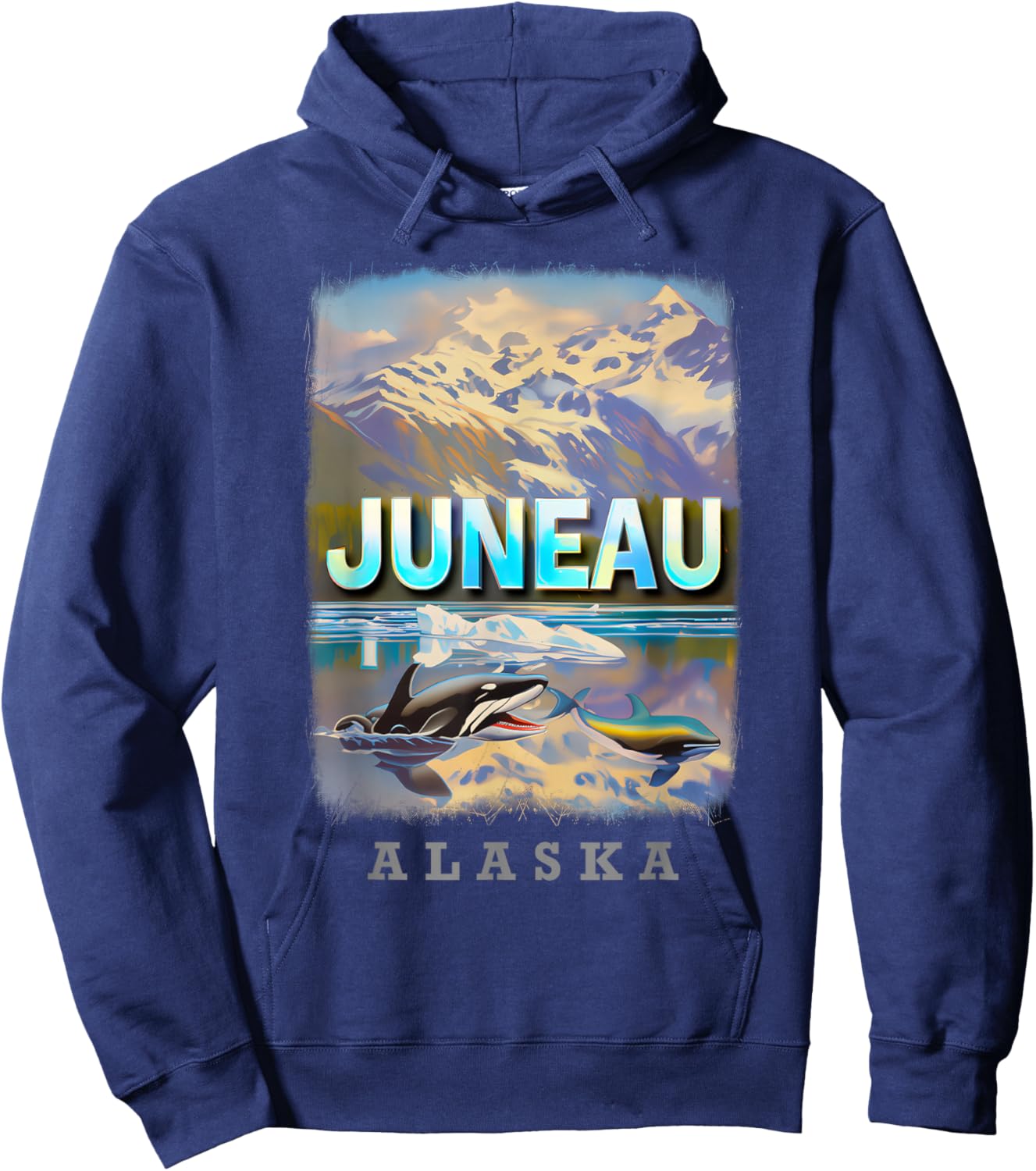 Juneau Alaska AK Glacier Majesty SD850 Hoodie - Hoodie | Navy