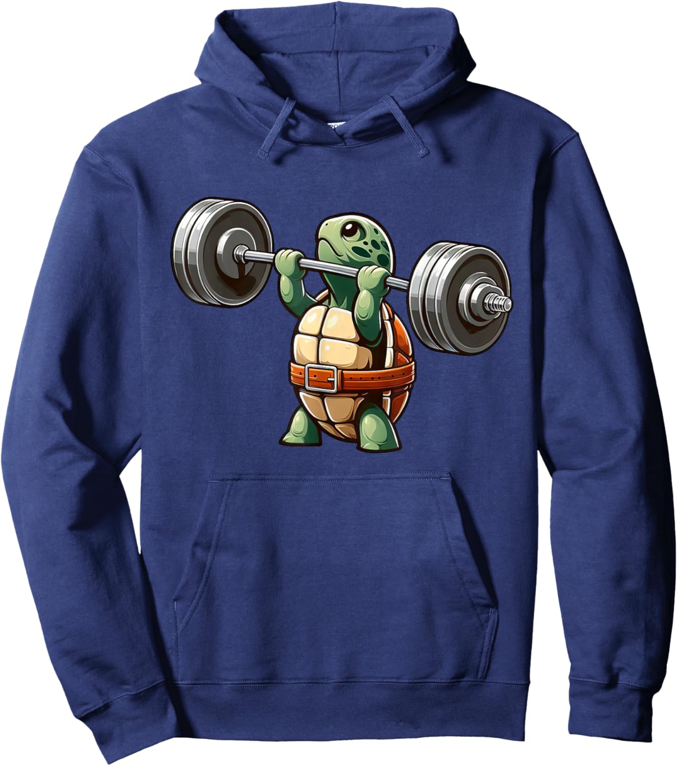Turtle Weightlifter Strong Workout Gym Hoodie - Hoodie | Navy