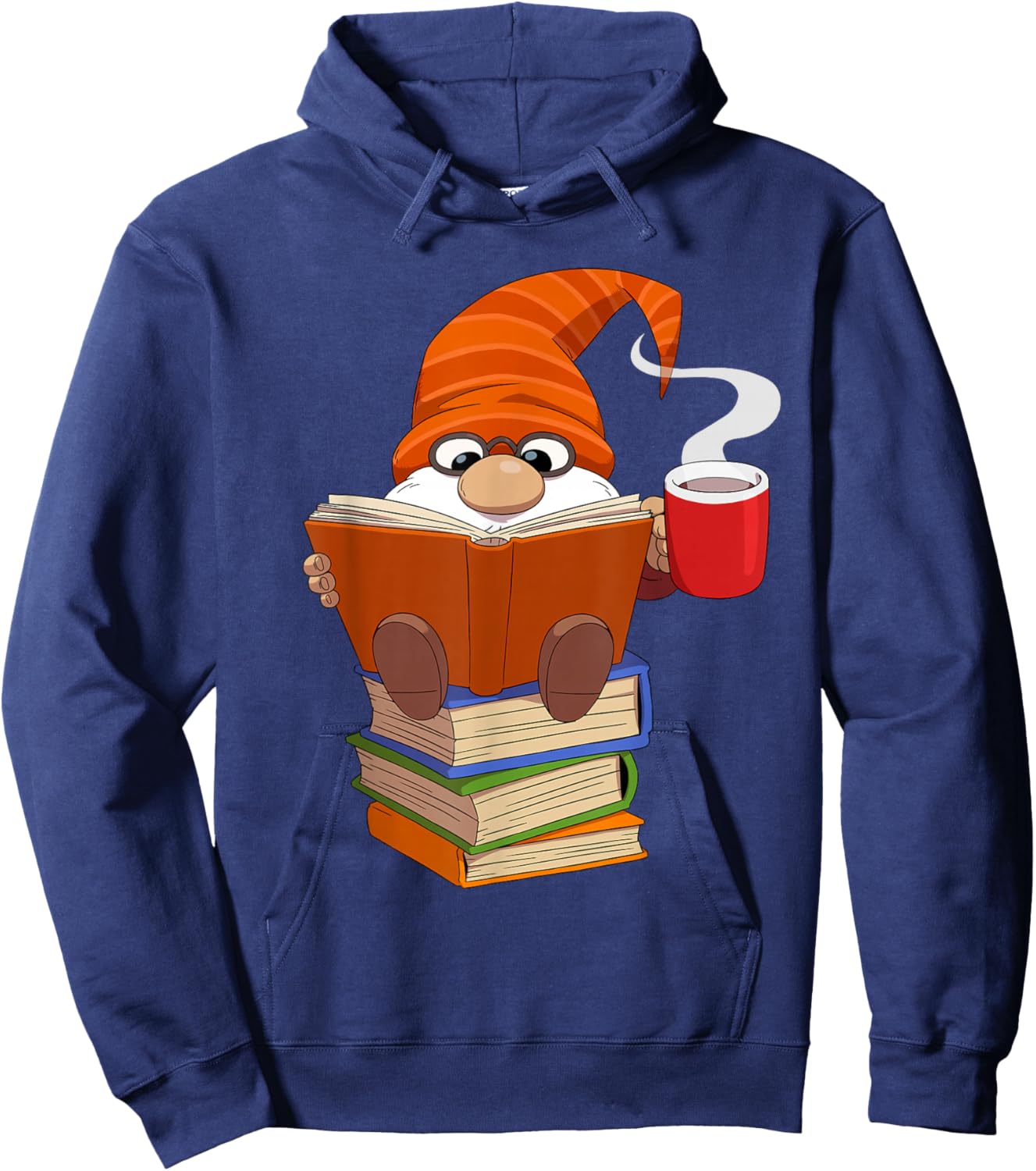 Reading Lover Book Graphic Funny Gnome Hoodie - Hoodie | Navy