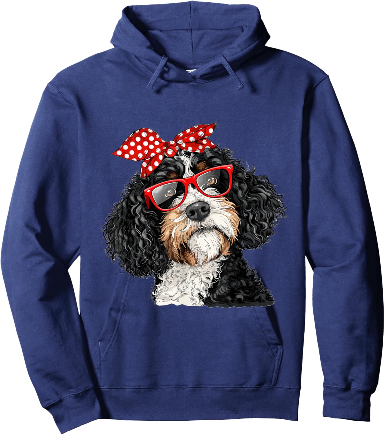 Bernedoodle Dog Mom Bandana Mothers Day Graphic Hoodie - Hoodie | Navy