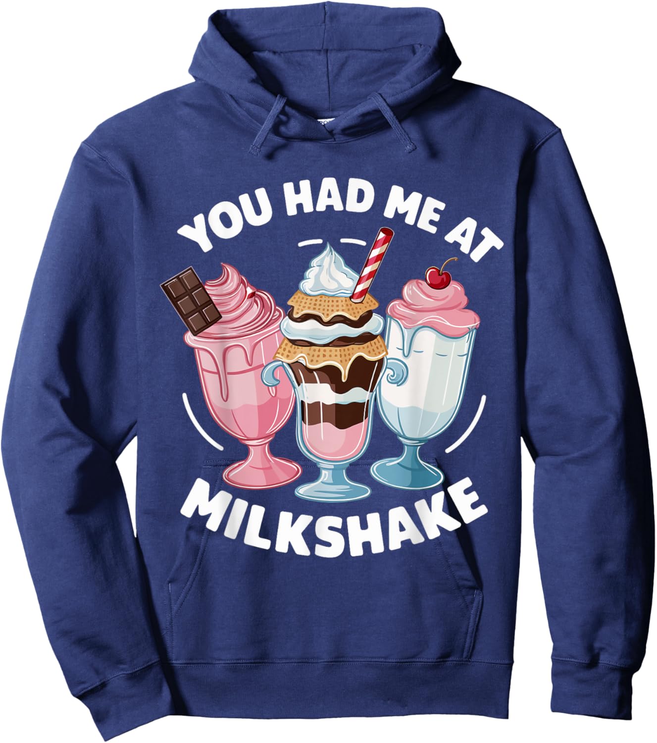 You Had Me at Milkshake Cute Milkshake Trio Hoodie - Hoodie | Navy