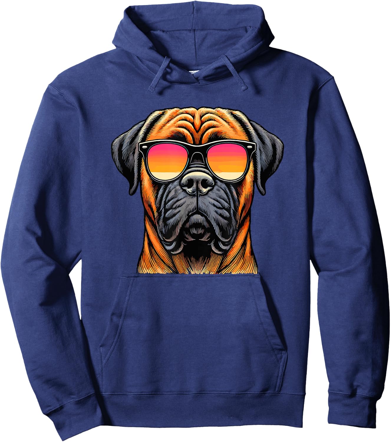 Retro Sunglasses Bullmastiff Bullmastiffs Hoodie - Hoodie | Navy