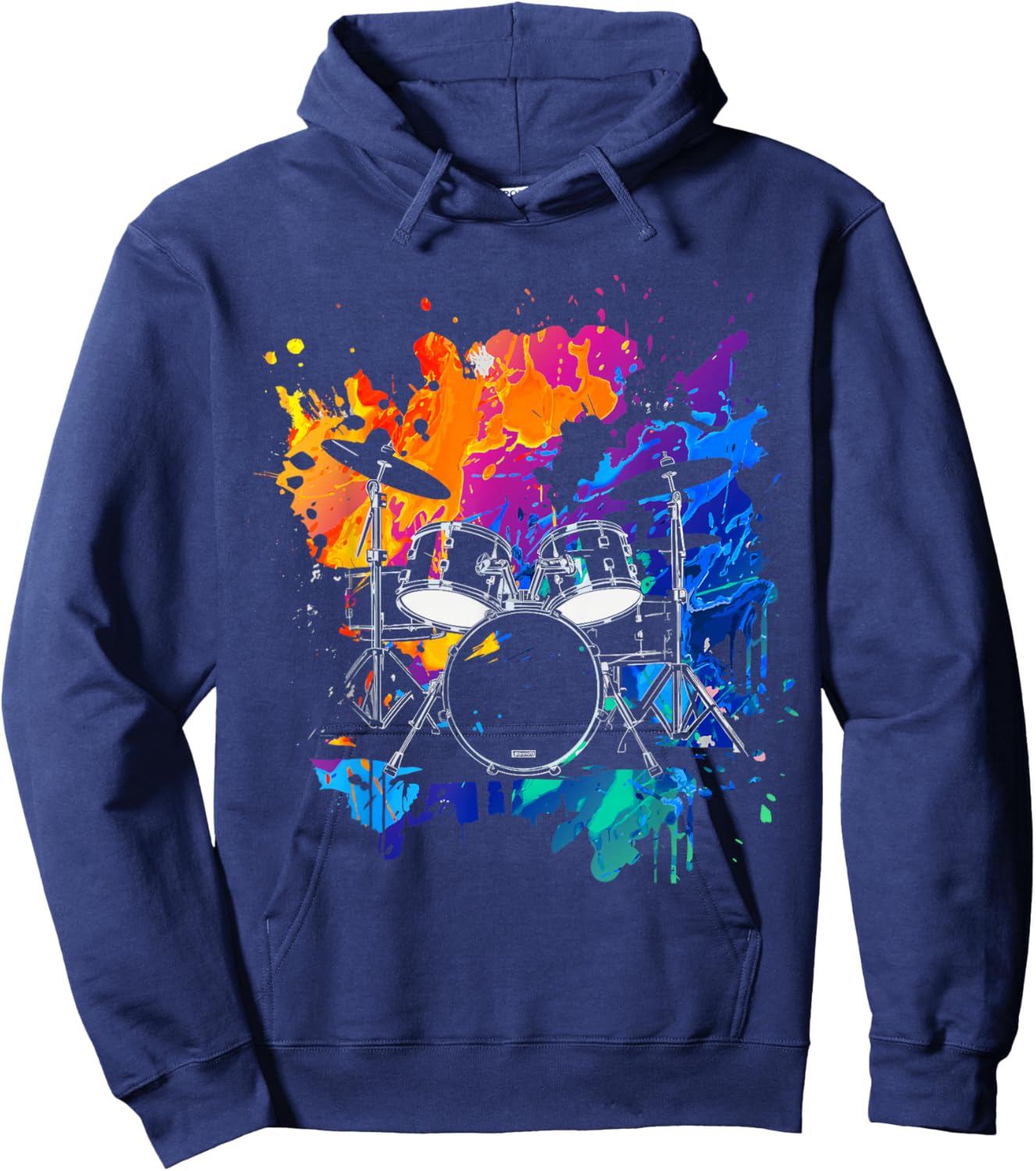 Drums Colorful Instrument Band Drum Music Hoodie - Hoodie | Navy