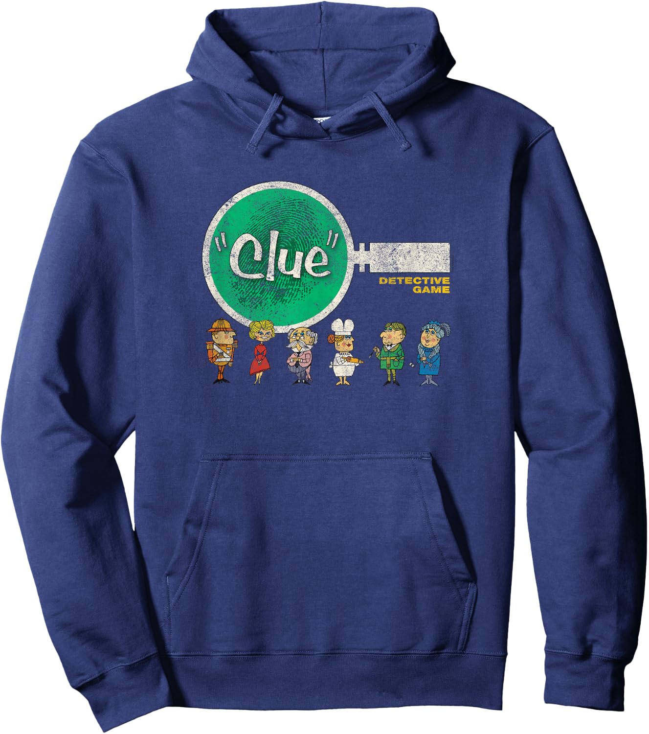 Clue Characters Retro Magnifying Glass Logo Hoodie - Hoodie | Navy