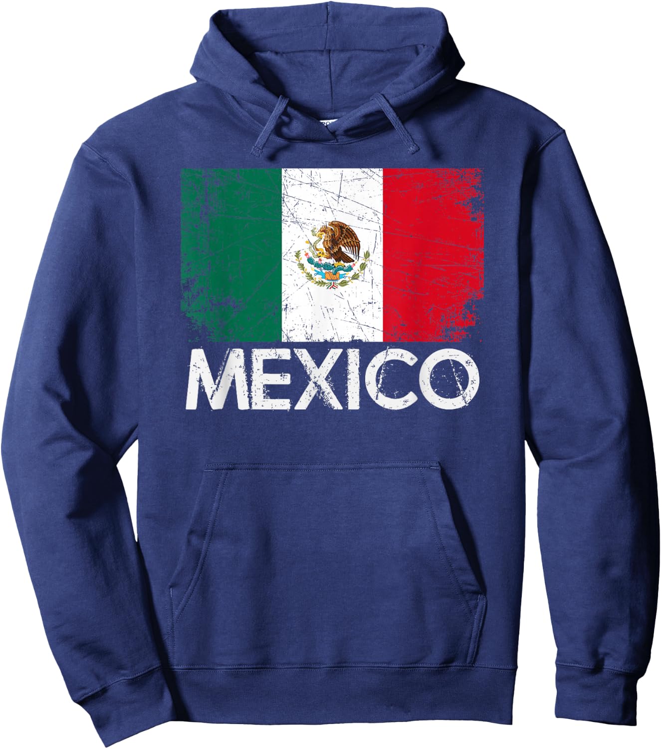 Mexican Flag | Vintage Made in Mexico Gift Hoodie - Hoodie | Navy