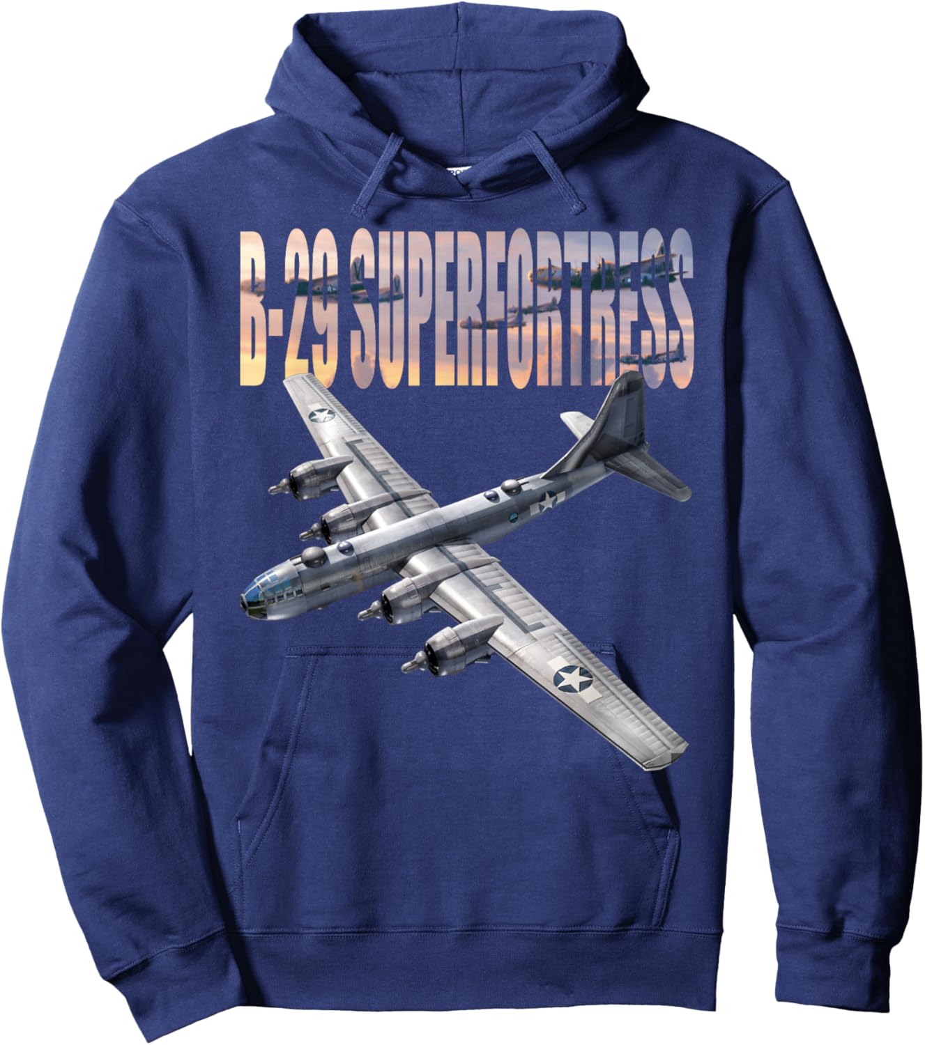 WW2 plane Warbirds B-29 Superfortress Hoodie - Hoodie | Navy