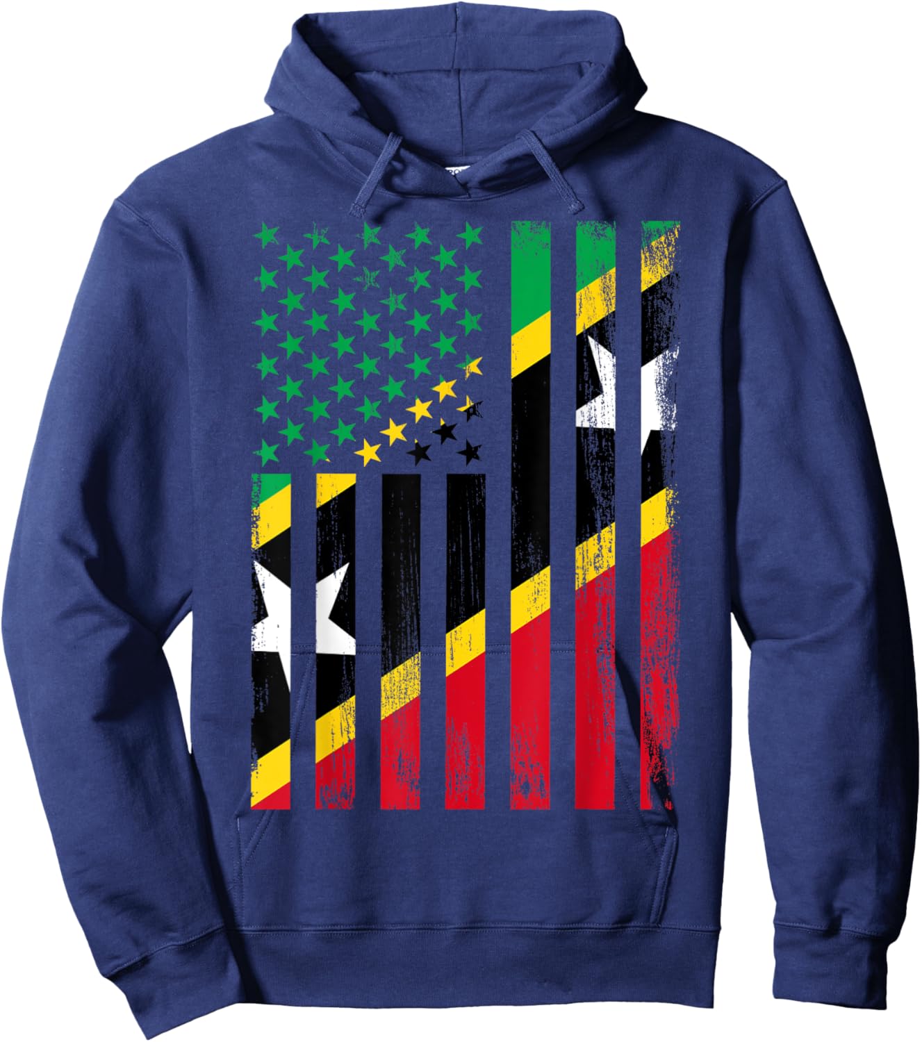 Saint Kitts and Nevis & USA Hoodie - Hoodie | Navy