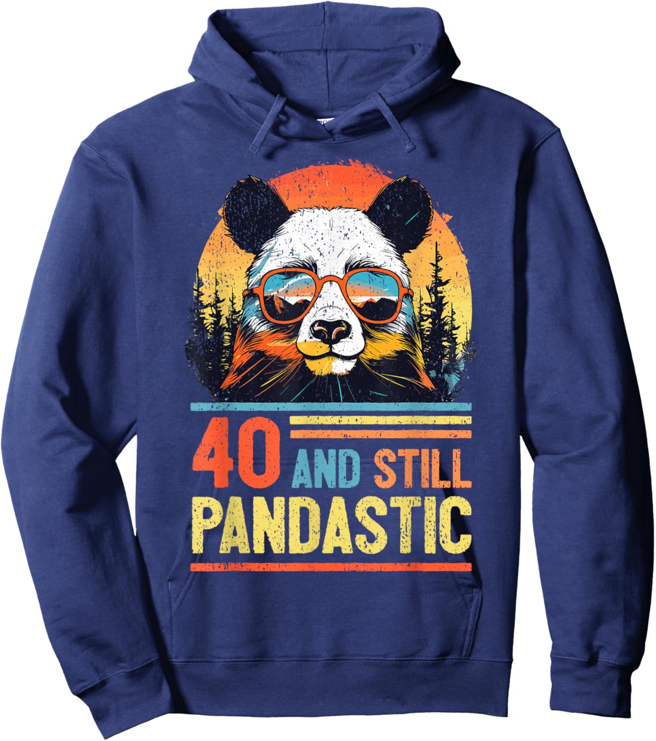 40 Years Old Panda 40th Birthday Hoodie - Hoodie | Navy