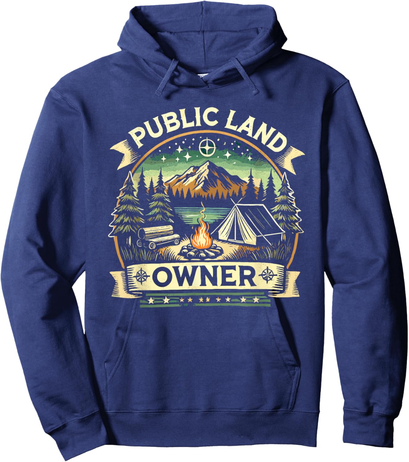 Public Land Owner Outdoor Camping Hoodie - Hoodie | Navy