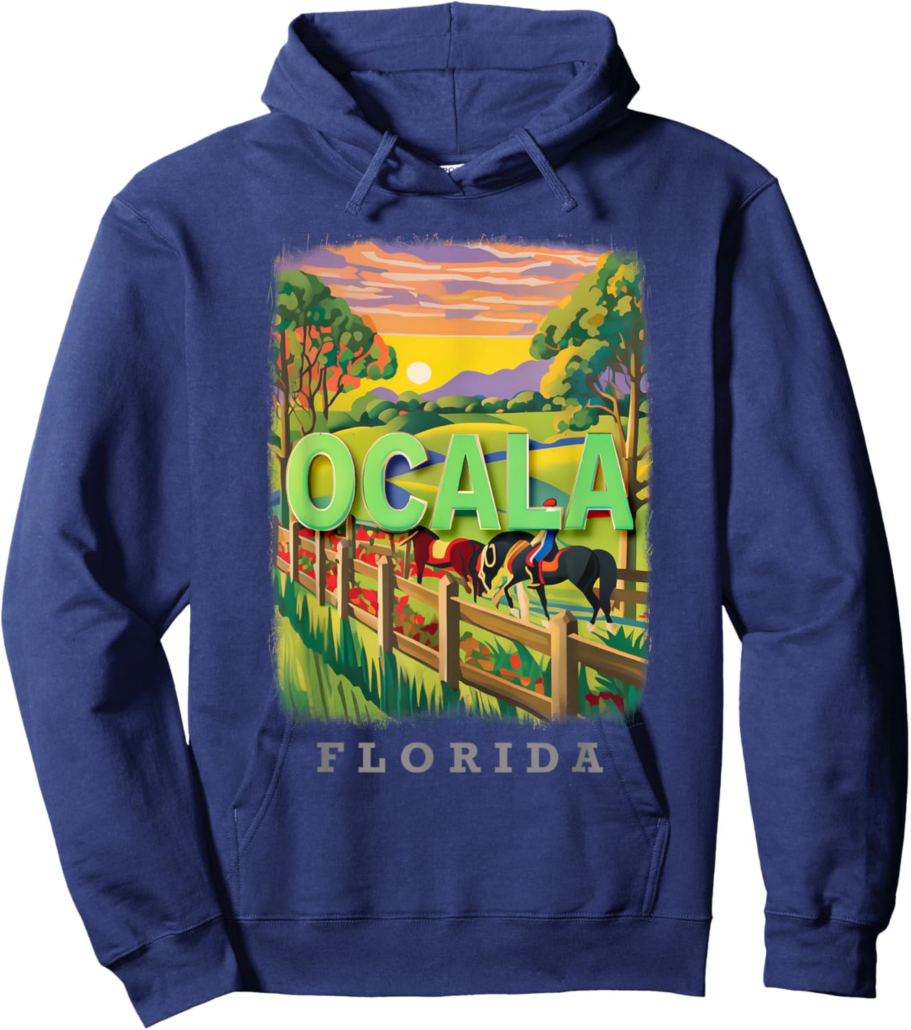 Ocala Florida FL Horse Country Bliss SD634 Hoodie - Hoodie | Navy