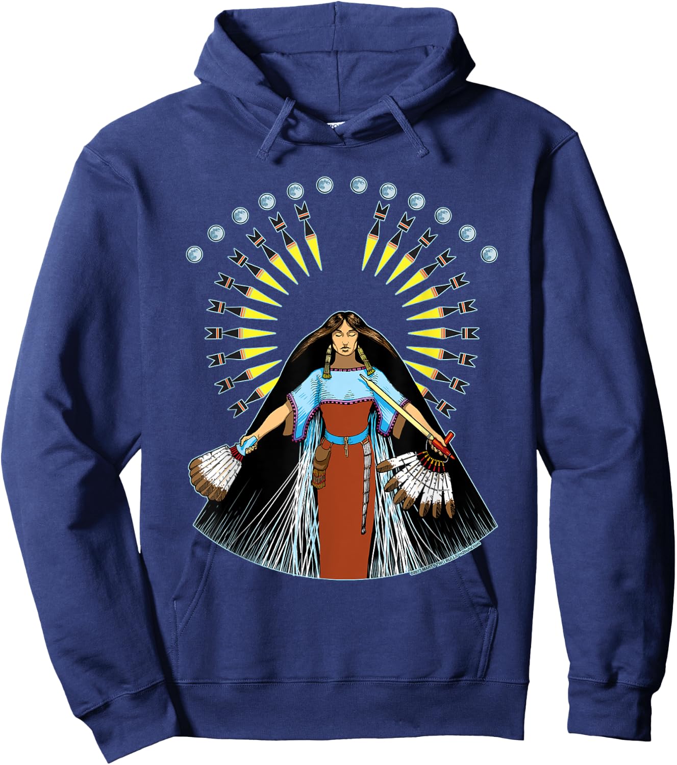 White Buffalo Calf Woman Hoodie - Hoodie | Navy