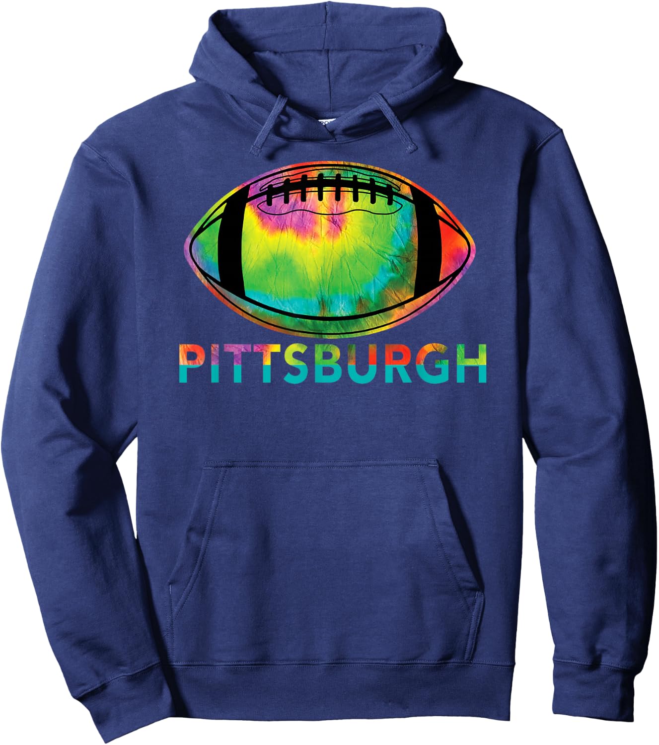 Tie Dye Cool Football Design Apparel Pittsburgh Hoodie - Hoodie | Navy