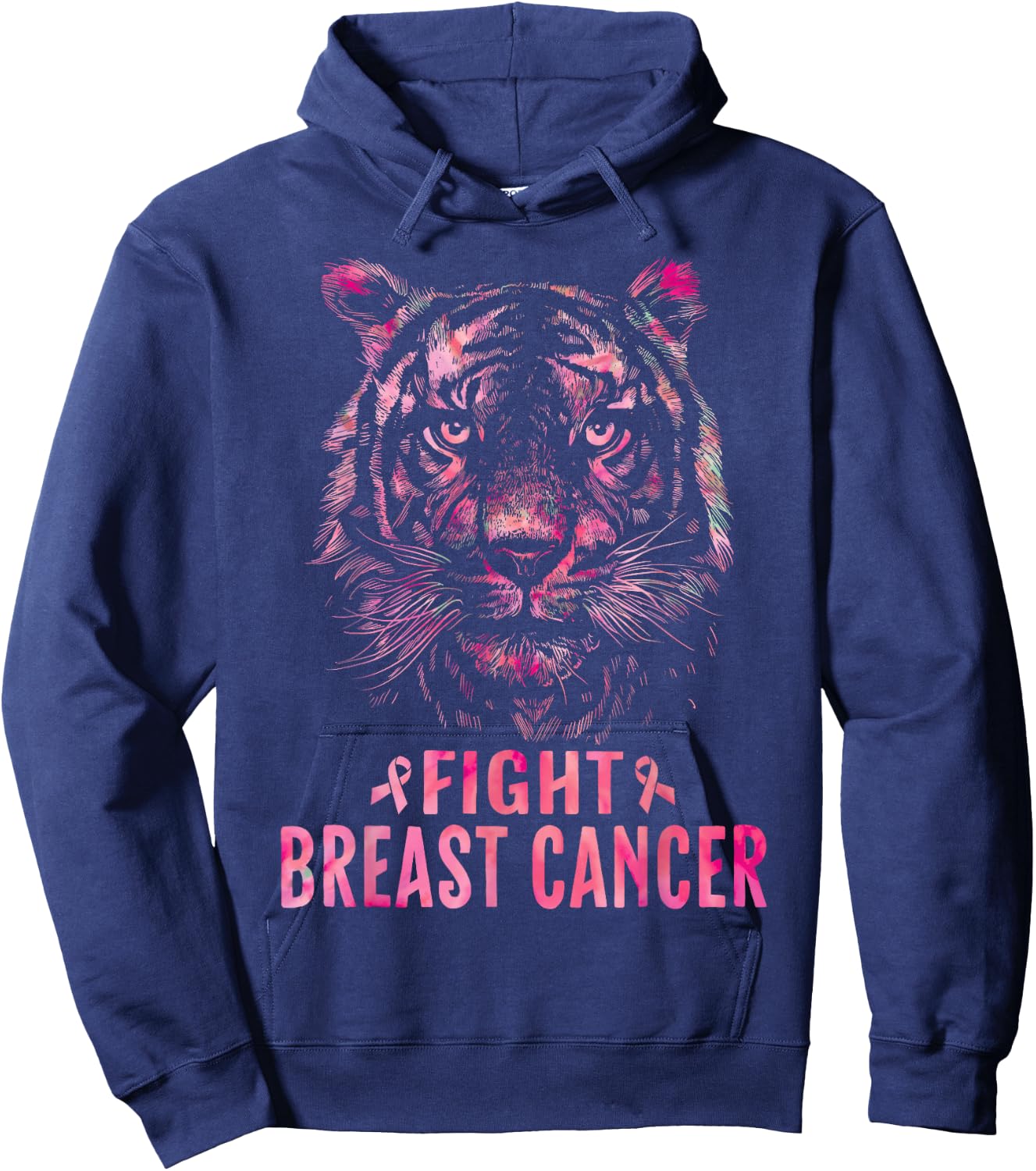 Fight Breast Cancer Awareness 2025 Shirts Tiger Hoodie - Hoodie | Navy