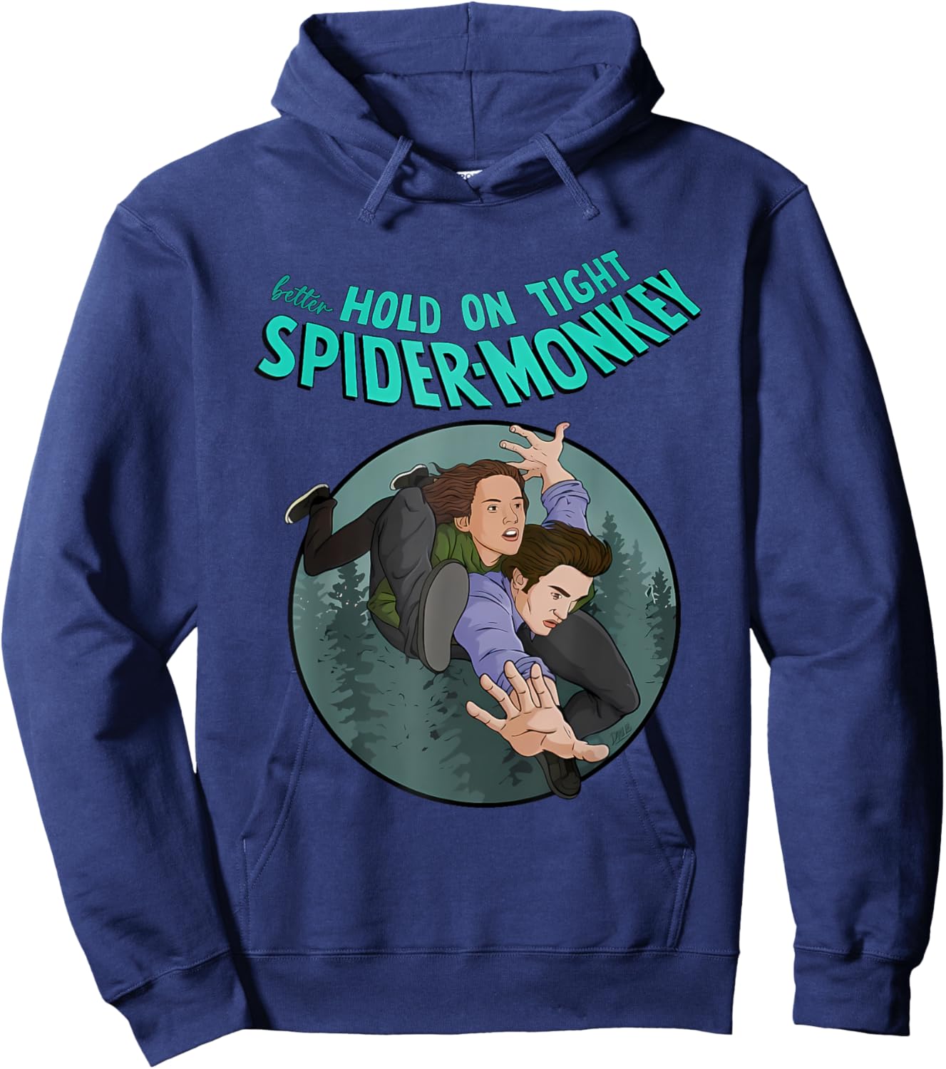 Better Hold On Tight Spider-Monkey Apparel Hoodie - Hoodie | Navy