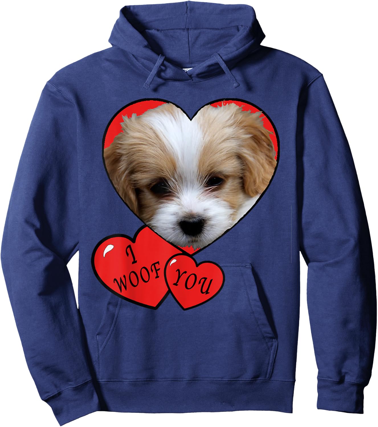 Puppy for Kids, I Woof You Cute I love puppies Hoodie - Hoodie | Navy