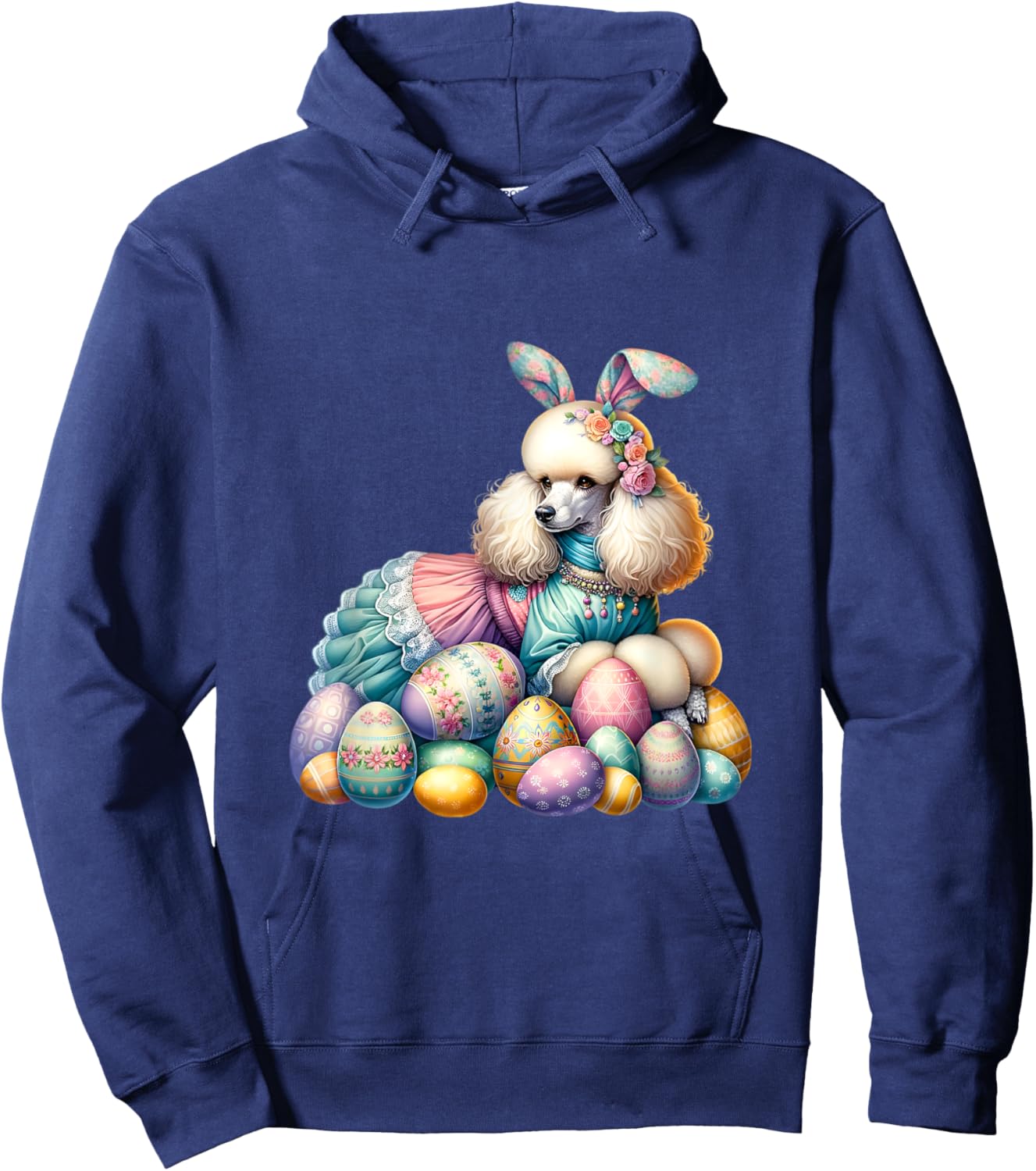Funny Easter Day Poodle Bunny Costume Hoodie - Hoodie | Navy
