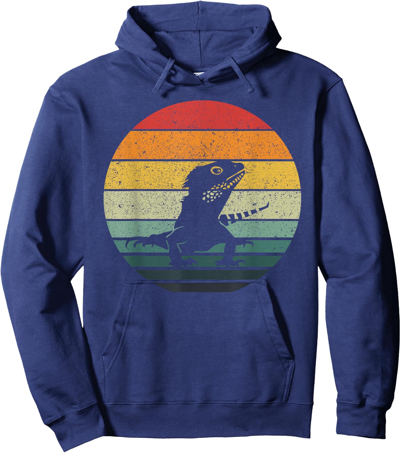 Lizard 60s 70s Art Vintage Lizard Retro Design Hoodie - Hoodie | Navy