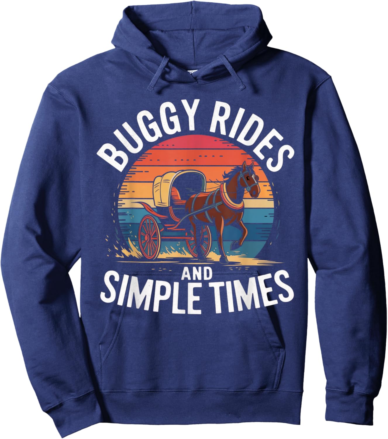 Amish Buggy – Classic Countryside Design Hoodie - Hoodie | Navy