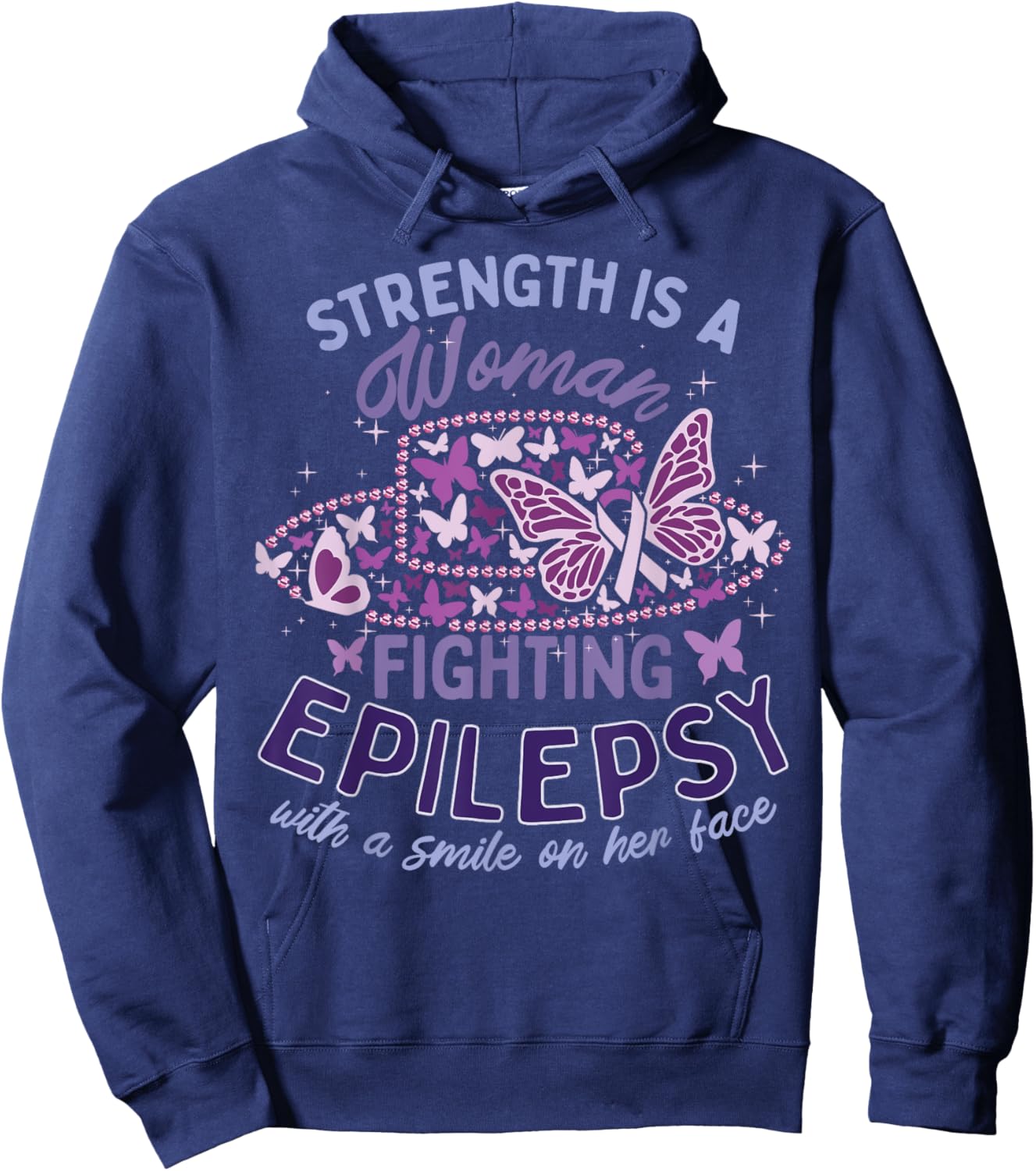 Women Epilepsy Warrior Hoodie - Hoodie | Navy