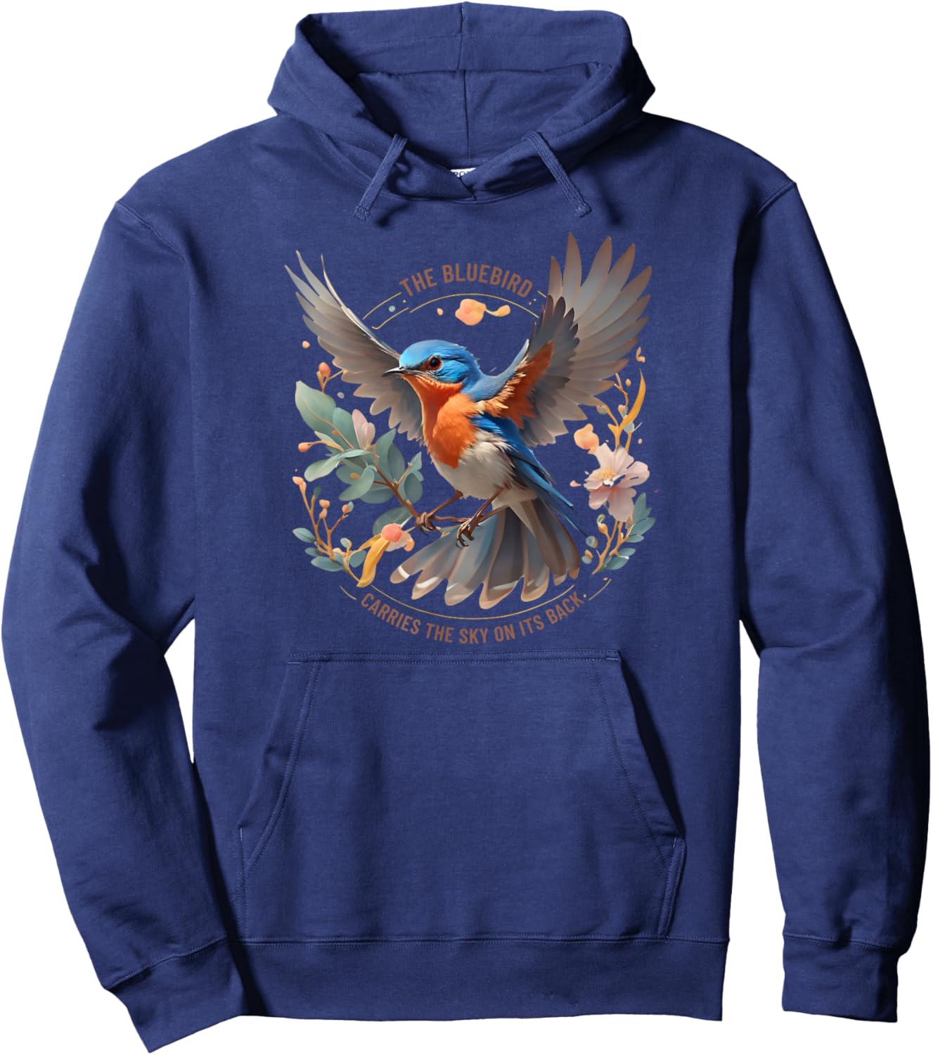 Eastern Bluebird Carries the Sky on its Back Hoodie - Hoodie | Navy