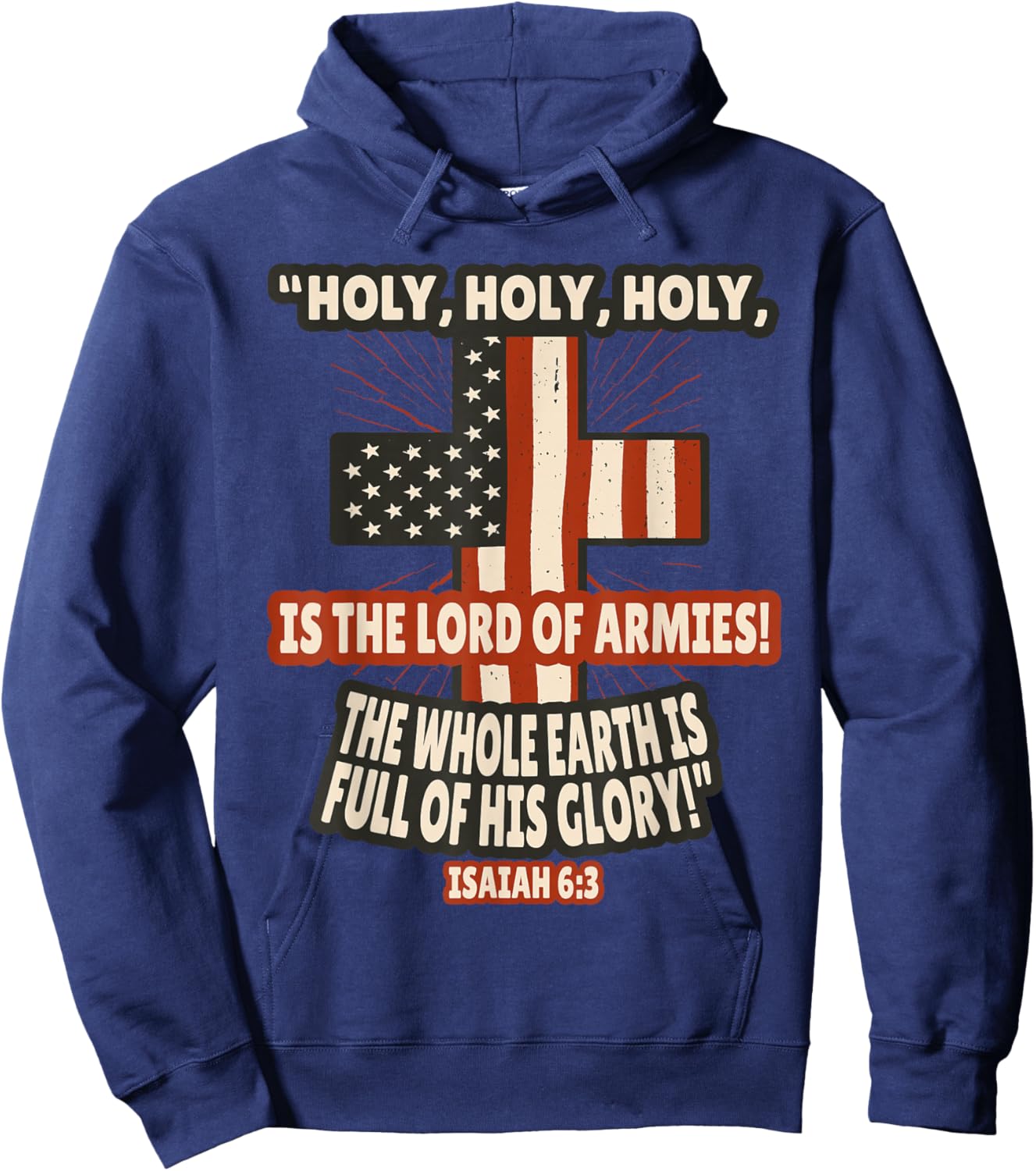 Isaiah 6:3 Bible Verses Scripture Hoodie - Hoodie | Navy