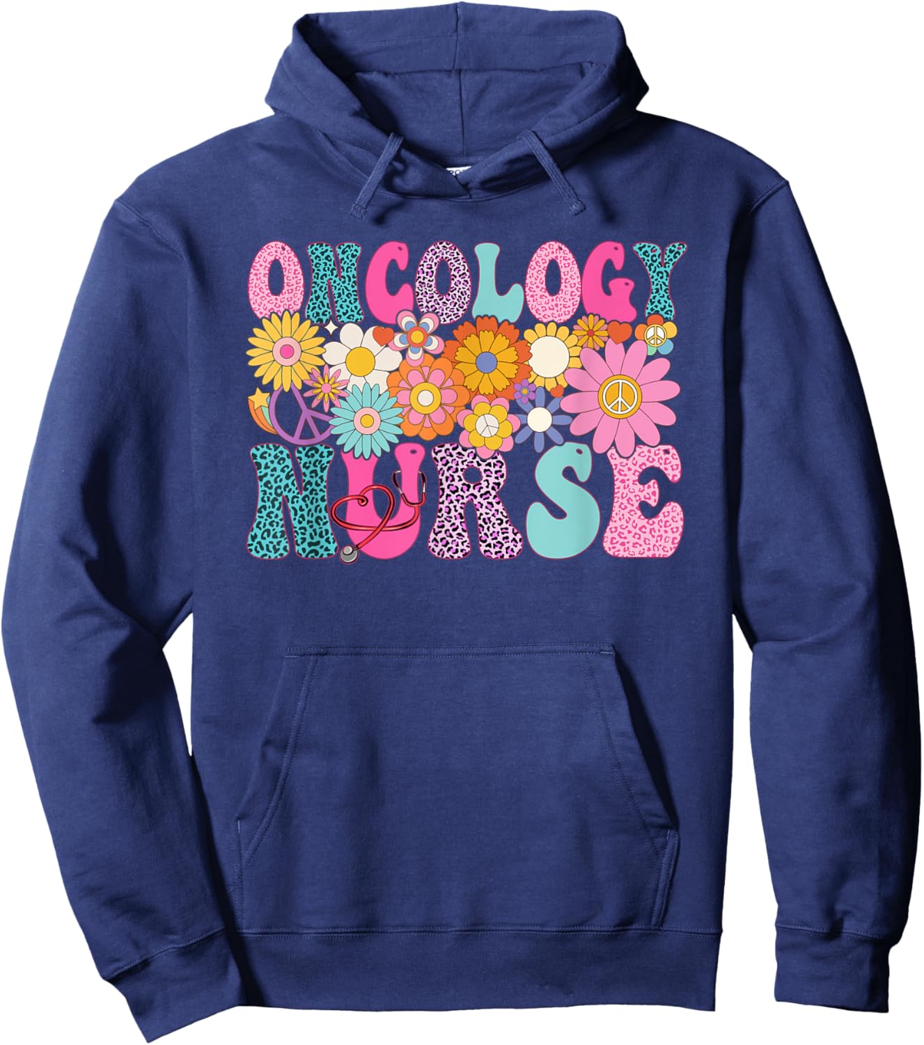 Oncology Nurse Week Groovy Appreciation Day Hoodie - Hoodie | Navy