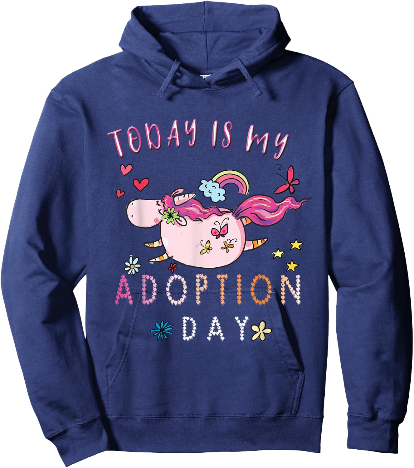 Today Is My Adoption Day Adoption Gift Kids. Hoodie - Hoodie | Navy