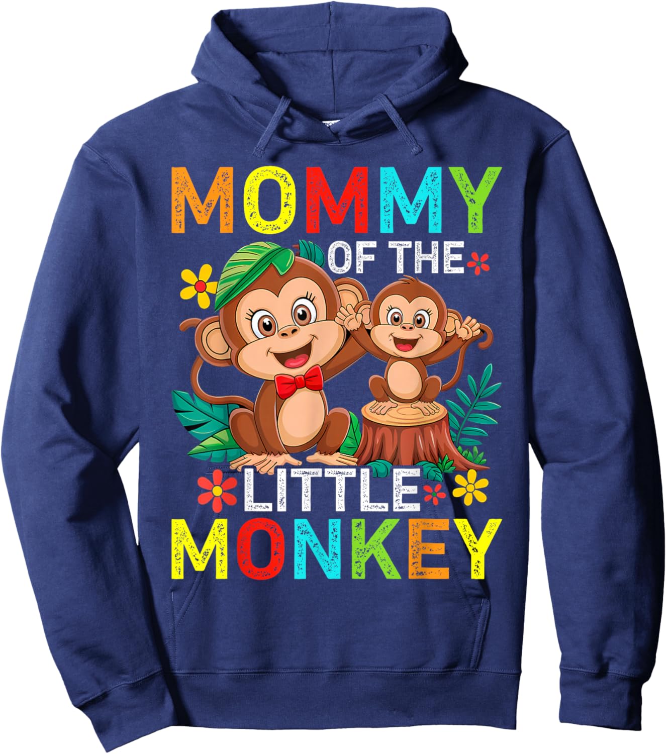 Mommy Of Little Monkey Birthday Family Matching Hoodie - Hoodie | Navy