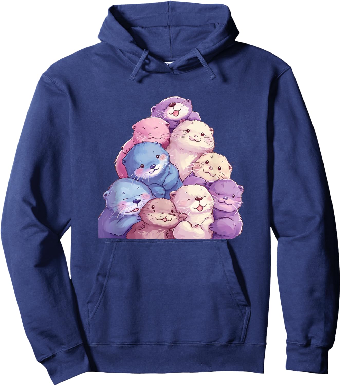 Cute Kawaii Pastel Otter Boys Girls Kids Hoodie - Hoodie | Navy