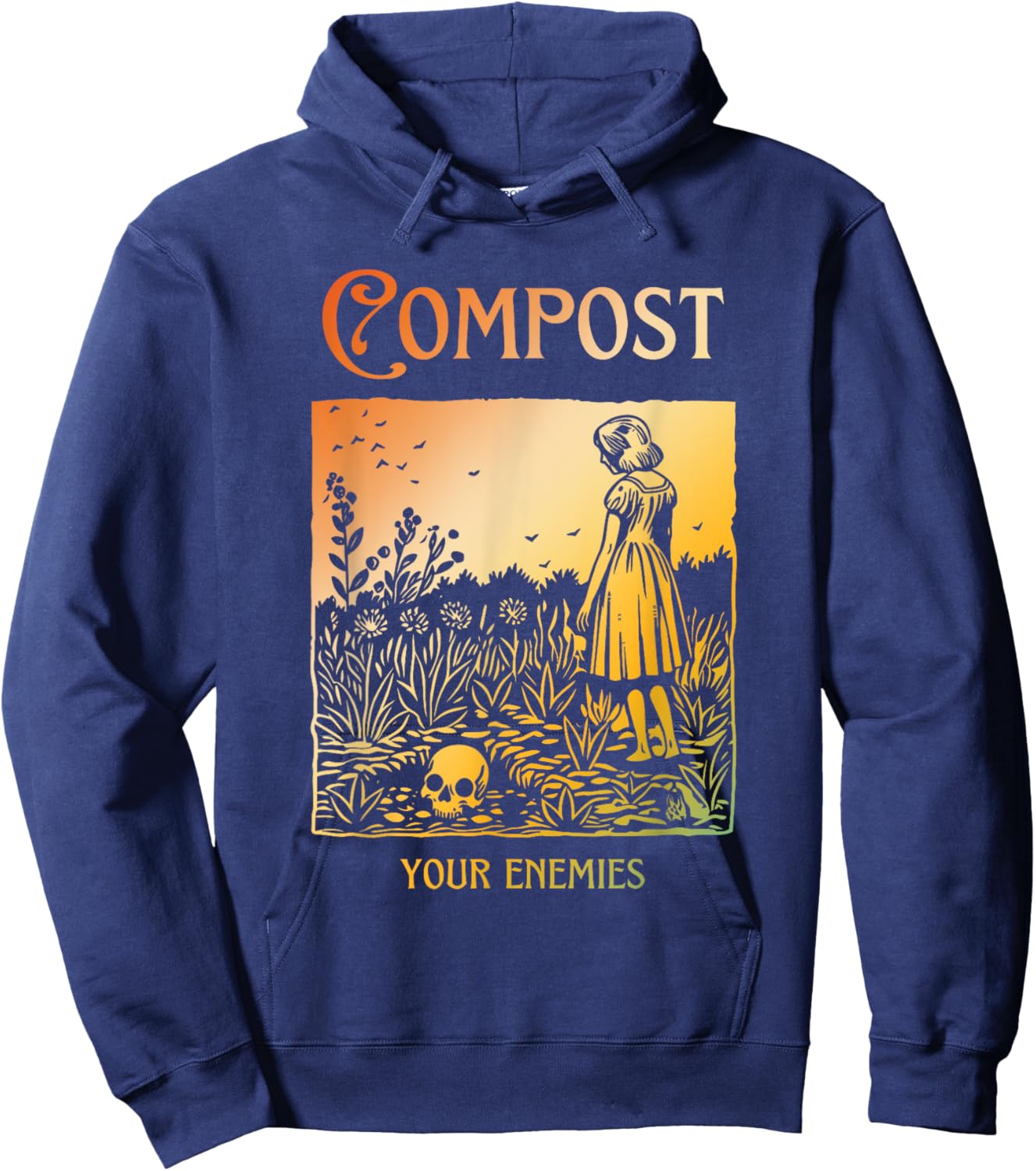 Compost Your Enemies Funny Halloween Hoodie - Hoodie | Navy