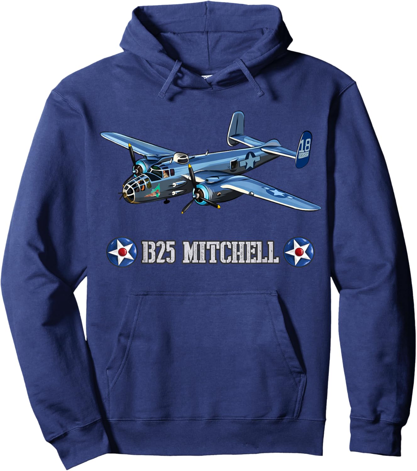 American Aircraft WWII B-25 Mitchell Bomber Hoodie - Hoodie | Navy
