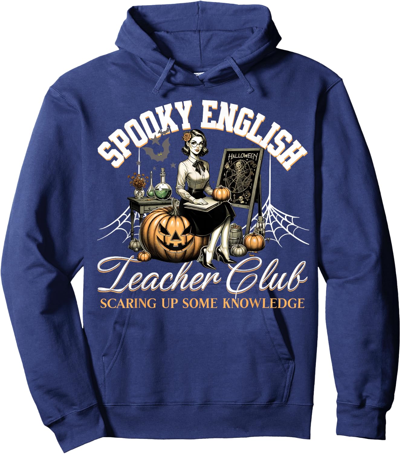 Spooky English Teacher Club Halloween Hoodie - Hoodie | Navy