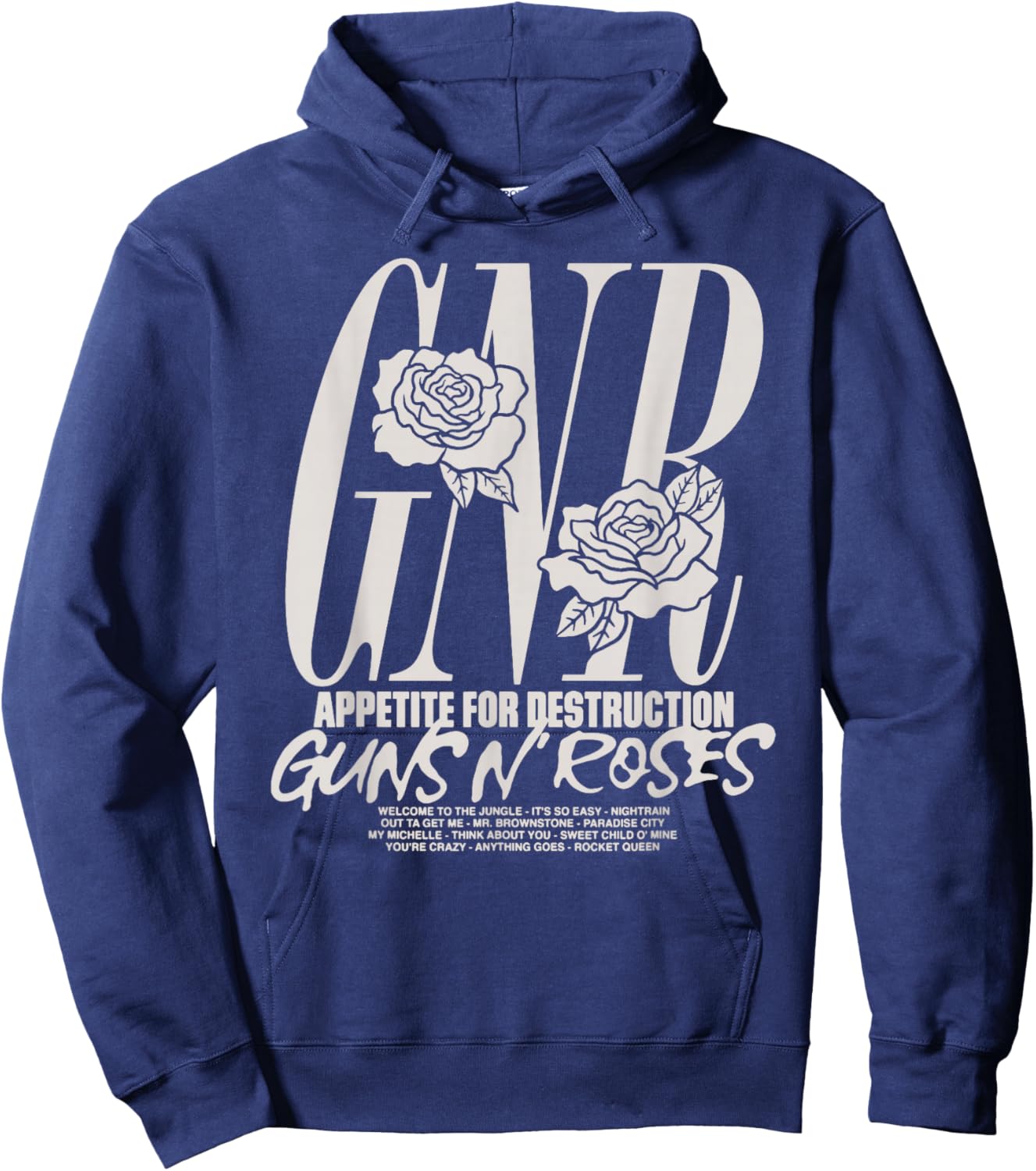Official Guns N' Roses Appetite Tracks Hoodie - Hoodie | Navy