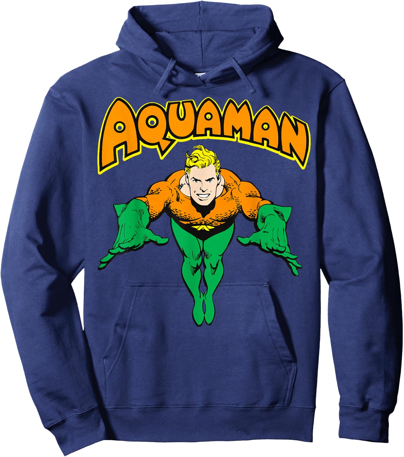 DC Comics Aquaman Vintage Portrait Logo Hoodie - Hoodie | Navy