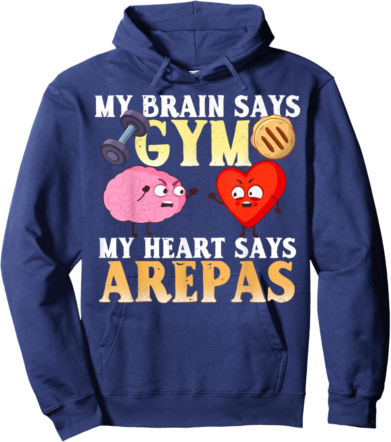 Funny Arepa Gym Gift Shirt Funny Arepas Saying Hoodie - Hoodie | Navy