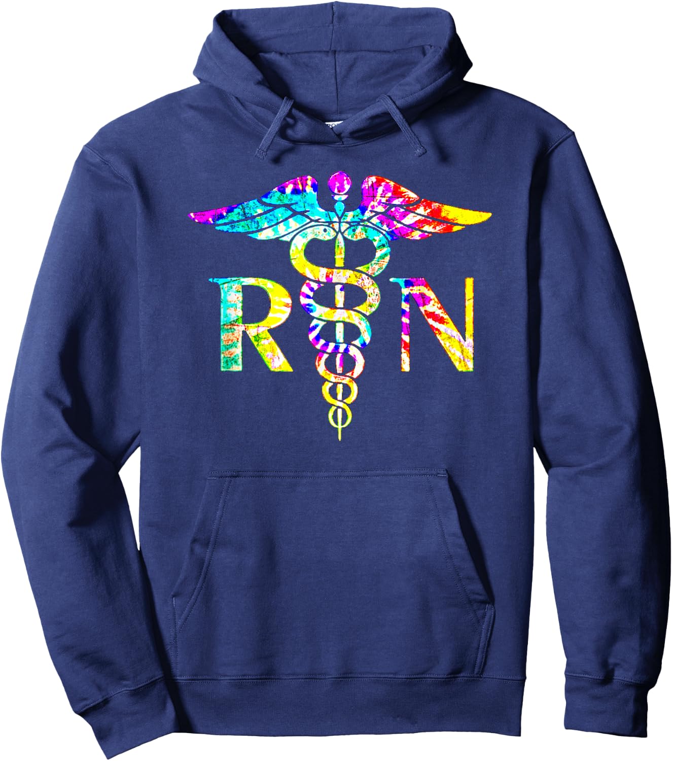 Lovely RN Registered Nurse Tie Dye Small Hoodie - Hoodie | Navy