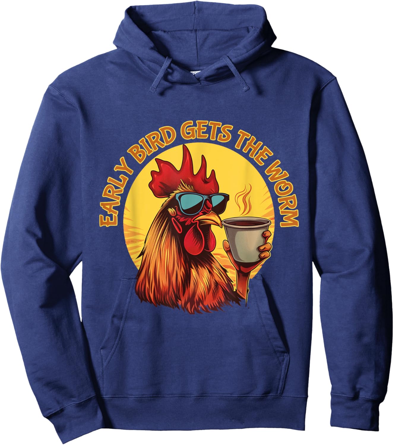 Funny Early Bird Morning Coffee Hustler Hoodie - Hoodie | Navy