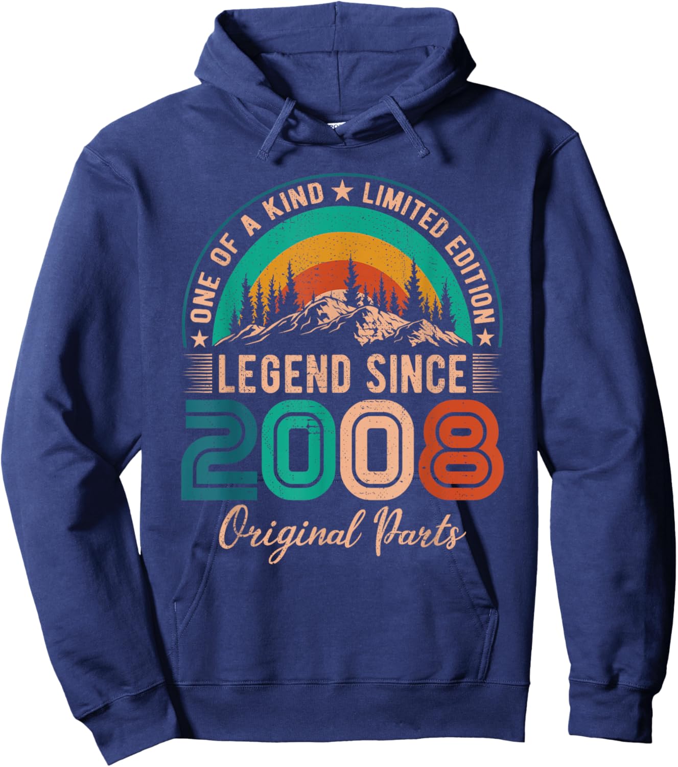Legend Since 2008 Birthday Retro Born in 2008 Hoodie - Hoodie | Navy